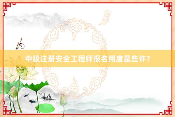 中级注册安全工程师报名用度是些许？
