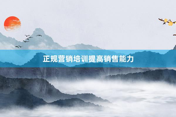 正规营销培训提高销售能力